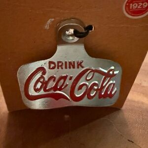 Coca-Cola Bottle Opener Metal Wall Mount Classic Red Lettering 1929 Design New